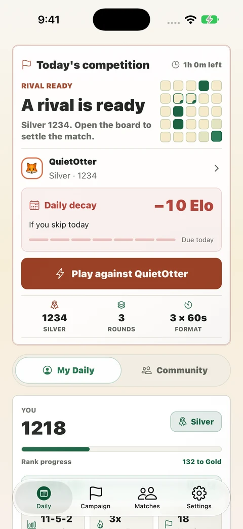 Scrambling: Competitive daily word challenge