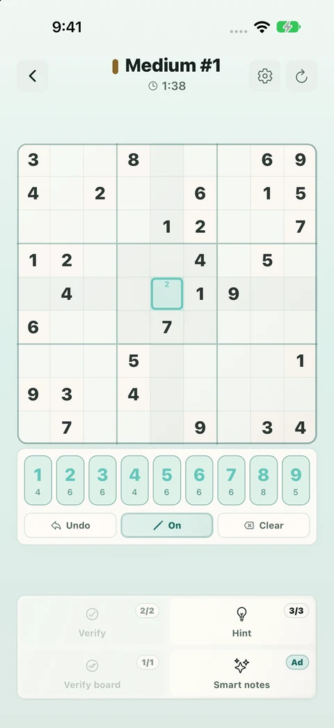 Sudokling: Sudoku practice with pencil notes